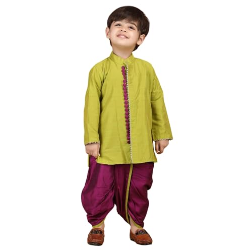 Image of POLKA TOTS Pure Cotton Traditional Dhoti Kurta Set for Baby Boys, Toddlers & Kids | Soft and Breathable Cotton Ethnic Dress for Festivals and Weddings | Traditional Elegant Indian Festive Clothing