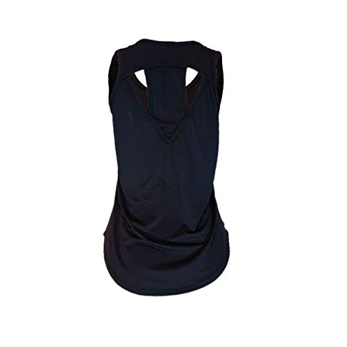 Camisa Regata Feminina Fitness Academia Dry Fit Basica Detalhe Costas (Preta, G)