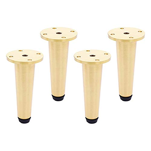 XBSXP Verstellbare Kupfer Möbelfüße, rutschfest Verschleißfeste Stützfüße TV-Schrankbeine Erhöhte Metallfüße Couchtisch Sofa Beinhöhe 15 cm 4 STK,130mm Cover