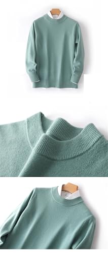 Dcvmvmn Men's Wool Half High Collar Sweater Casual Cashmere Knitted Long Sleeved Sweater Men's Soft Pullover Black2