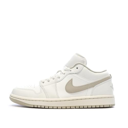 NIKE Air Jordan 1 Low Sneaker Ecru/Braun Unisex, gebrochenes...