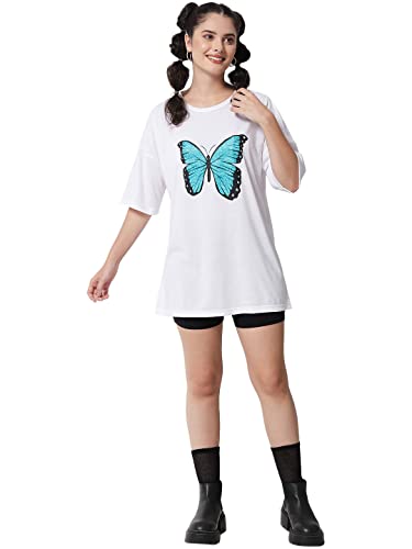 Image of KOTTY Women's Oversized T-Shirts | Cotton Blend||Stylish Prints & Solids||Long Length||Loose fit