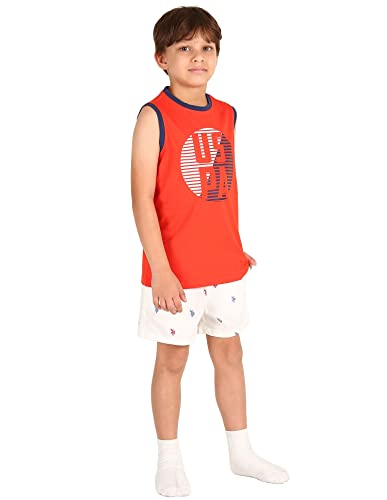 Image of U.S. Polo ASSN. Boy's Round Neck Regular Fit Brand Print Ikeb Muscle Tank - Pack of 1