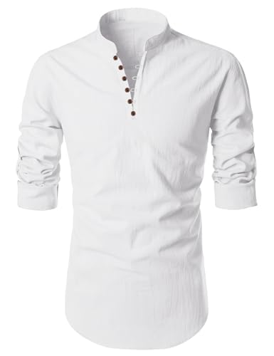 Image of FINIVO FASHION Men's Cotton Blend Regular Full Sleeve Straight Short Kurta Shirt, Casual and Formal Wear
