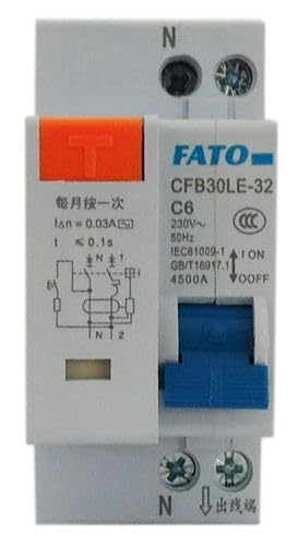 Interruttore Magnetotermico Differenziale 2P C6 6A 2 Moduli DIN Protezione Quadri Elettrici