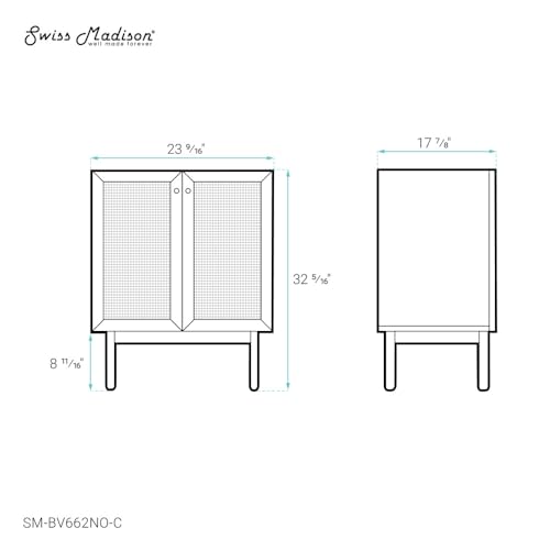 Image of Swiss Madison Classe 24 inch Freestanding Bathroom Vanity Cabinet Without Top in Natural Oak