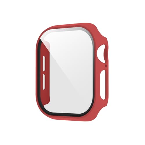 Coque Apple Watch 10 42mm rouge avec protection écran en verre