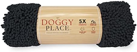 My Doggy Place - Microfiber Door Mat - Soft and Plush Pet Mat for Every Room of The House - Dirt and Water Absorbent Mat - Washer & Dryer Safe Non-Slip Mat - Charcoal - M - 31 x 20 in