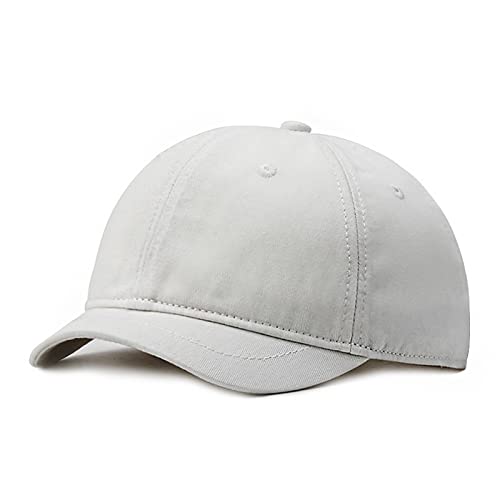 Faringoto Gorra de béisbol de algodón para hombre, de ala corta, informal, con pico para mujer, versátil sombrero ecuestre, 01-blanco, Talla única