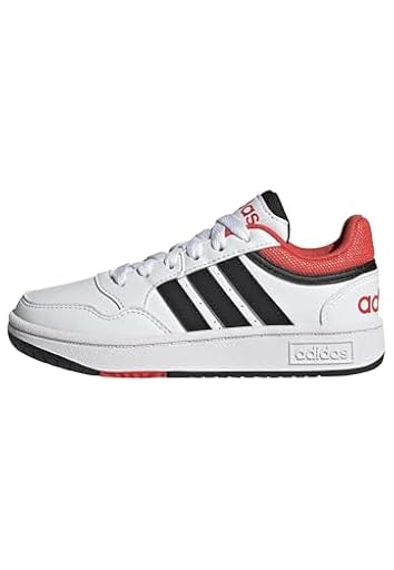 adidas Unisex niños Hoops Shoes, Cloud white/core black/bright red, 38 2/3 EU | Ya disponible en tu tienda friki favorita! En mundofriki.es!