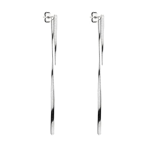 Ohrhänger mit einfädelbarem Anhänger Sleek Chain Edelstahl