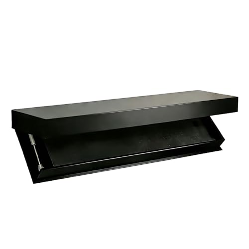 nawakol Magic Flap Hidden Shelf with Secret Compartment Wall Mounted Floating Shelf with Concealed Storage Drawer Hidden Compartment Shelf for Home Office Living Room Black