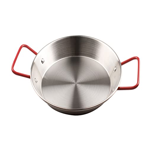 HOLIDYOYO 1 Pieza placa de doble asa inoxidable bandeja platos Lámina mangos servicio vajilla fuente de metal plato de aperitivo plato metalico plato de comida de fiesta plato para servir