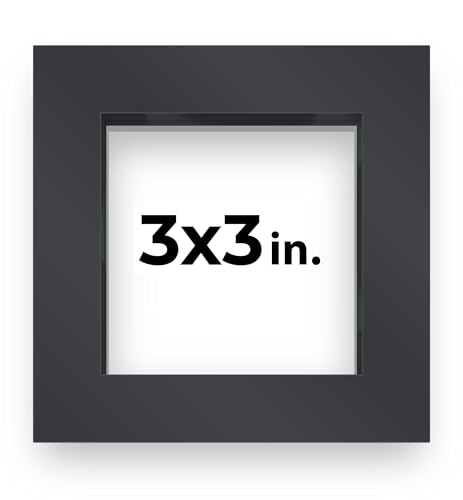 3x3 Inch Shadow Box Frame Contemporary Black Finish | 3/4