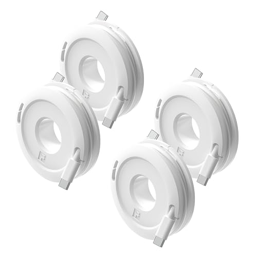 Side Winder Mini and Max Headphone Earbud and Charging Cable Winder and Organizer Perfect for Wrapping Earbuds and Cords for Travel and Organization 4-Pack (White Max)