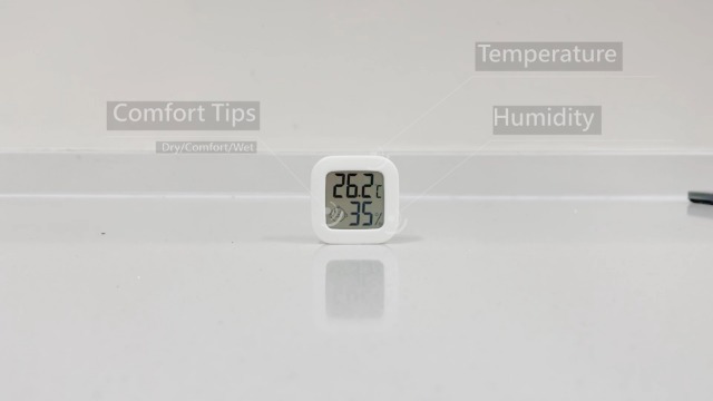 PAIRIER - 4 Mini Thermomètres Hygromètres Intérieur - LCD - Pour Chambre, Bureau, Cave - Précision Fiable - 3