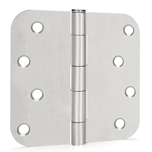 3 Pieces Goldenwarm Satin Nickel Door Hinges 4 X 4 Heavy Duty Hinges With 5/8" Radius Corners - Residential Door Hardware, Brushed Nickel Iron #TOP3