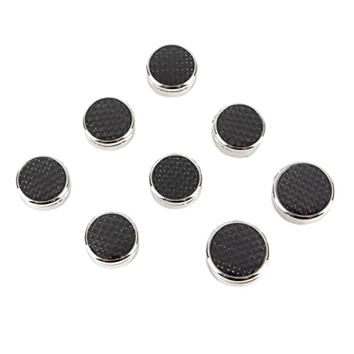 Image of 8Pcs Button Covers for Mens Shirts, Tuxedo Fake Studs | Fits regular dress shirts, button cover cufflinks, brass metal, sleek polished finish, secure clip on, groomsmen accessories