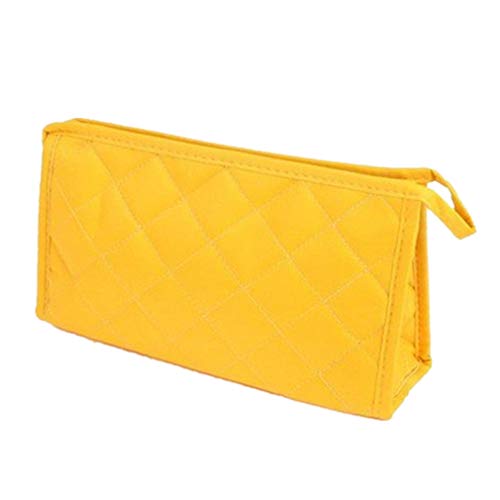 Bolsa de viaje para mujeres Bolsa de cosméticos Bolsa de embrague para maquillaje Artículos de tocador portátiles Organizador por TheBigThumb, Amarillo, Grande