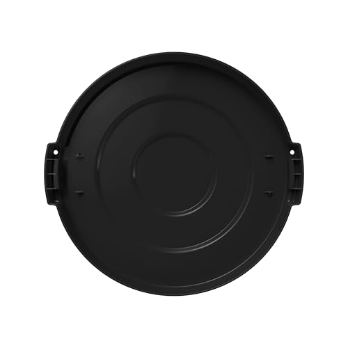 Image of SPARTA Bronco Round Lid for Waste Bin, Trash Can Lid for 10 Gallon Garbage or Recycling, Black