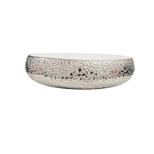 Image of Wallace Designer Oval Table Top Wash Basin 60x40x15 cm White Textured Finish | Premium Ceramic Countertop Vessel Sink | Luxury Over Counter Bathroom Basin
