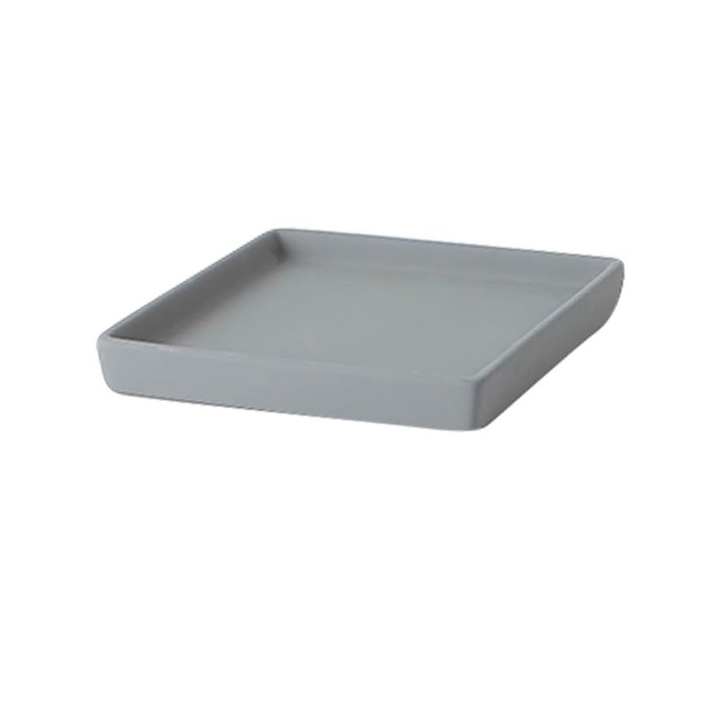 Vassoio per vasi di Fiori, Vassoio raccogli-Gocce Quadrato for Piante, vaschetta di Raccolta in Ceramica for Decorazioni domestiche da 7,8 Pollici(Gray)