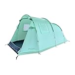 Eurohike Sendero 4 Man Family Tent with Porch, Living Area & Sewn In Groundsheet, Tunnel, 4 Person, Waterproof, Easy to Pitch & Spacious (Mint Green)
