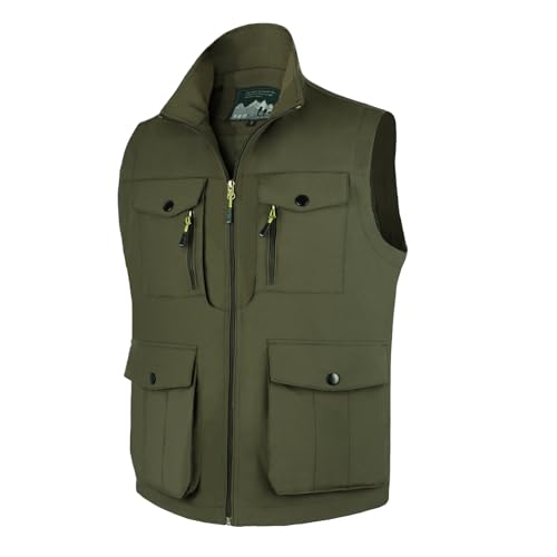 Chaleco de pesca para hombre con multibolsillos chaqueta transpirable exterior