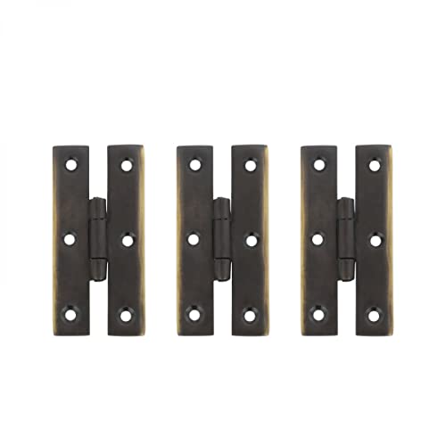 Renovators Supply Manufacturing Oil Rubbed Bronze Cabinet Hinges 3 Inches H Hinge Solid Brass Kitchen Cabinet Hinge with Hardware Pack of 3