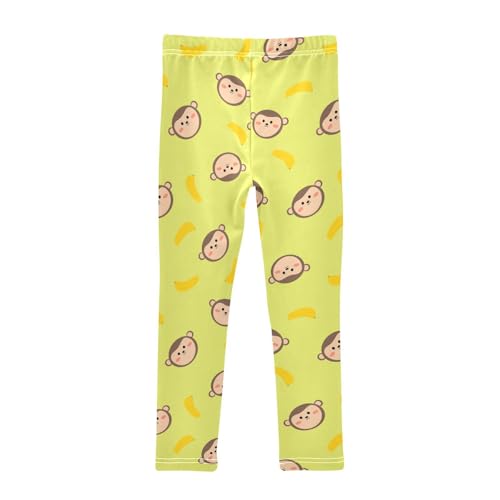 Girls Basic Leggings Baby Girls Pants Monkey Banana Soft Footless Stretchy Tights Pants 4-10Y2