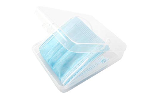 TBOC Caja para Guardar Mascarillas Desechables - Estuche Cuadrado [Transparente] Almacenar Máscaras Organizador Portátil Plástico Ligero Reutilizable Protege Suciedad Polvo