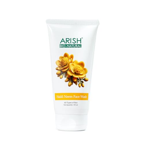 Image of ARISH BIO-NATURAL Haldi Neem Face Wash- 150 ml | Turmeric, Tulsi & Honey | Herbal Anti-Acne Cleanser for Pimples & Blemishes | Deep Cleansing for Oily & Acne-Prone Skin | For Women & Men All Skin Types