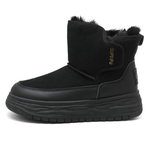 ENEN Botas de Nieve para Mujer Hombre Talla 35-40, Botas Invierno Mujer Impermeable Frio Antideslizante Calientes Ultraligero para Invierno Outdoor Trekking (XFH569 Negro,36)