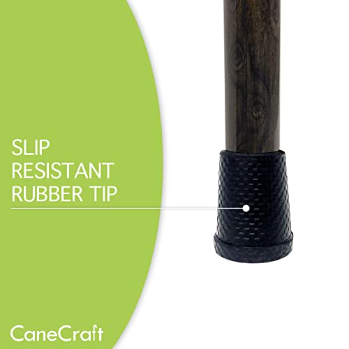 Canecraft Carbon Fiber Walking Cane For Men And Women - Ultra Lightweight Height Adjustable Walking Stick With Wood Finish, Walnut #TOP5
