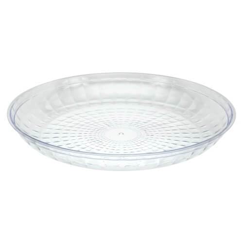12 Inch Clear Plastic Tray – Disposable Round Serving Platter for Appetizers Snacks Desserts Fruits Party Catering Buffet Elegant Lightweight Tableware for Events and Gatherings (12)