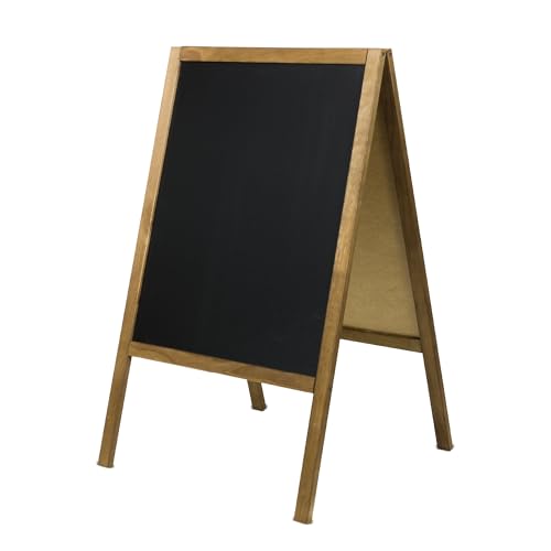 CASHDISPLAY - Pizarra Caballete Doble Cara 51x90cm | Pizarra Negra para Tiza y Rotulador | Soporte Publicitario para Hostelería, Bares, Tiendas | Pizarras Plegables Interior y Exterior