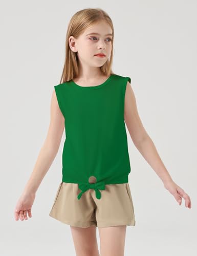 Image of Girls Crop Tops Summer Tie Knot T Shirt Short Sleeve Shirts Tee Tank Top Size 5-14 Years