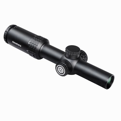 Aimsharp 1-4x24 LPVO Rifle Scope with Fiber Reticle
