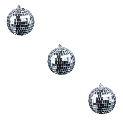 Levemolo - 3 unidades de bola espejada plateada para decoración de fiestas, bodas, Navidad y festivales de baile miniatura 1