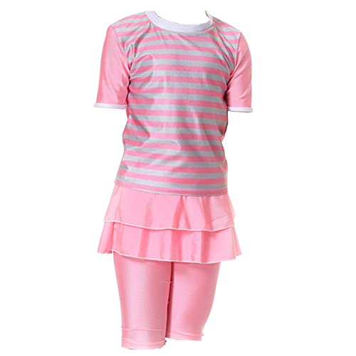 Maillot de bain musulman filles ensemble burkini enfant manches courtes jupe 2 pièces