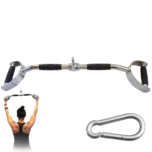 MuscleForge Barre de Tirage Musculation V 70 cm – Barre de Tirage Dos avec Poignées...