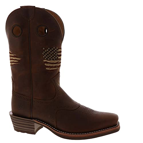 Image of BMVY9 Mens Roughstock Patriot Western Boot Distressed Brown 11.5