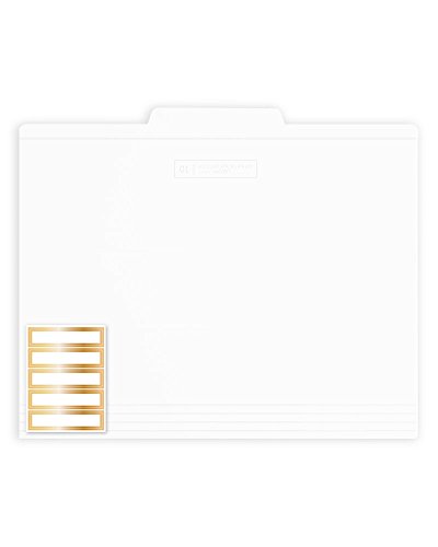 russell+hazel White File Folders, Includes Foiled Labels, 12 Count 11.75” x 9.75”