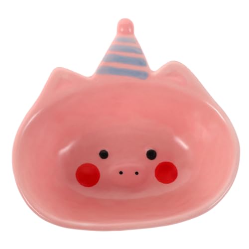 STOBAZA Cute Sauce Bowl Ceramic Pie Pan Pig Lover's Present Small Simple Condiment Bowl Positive