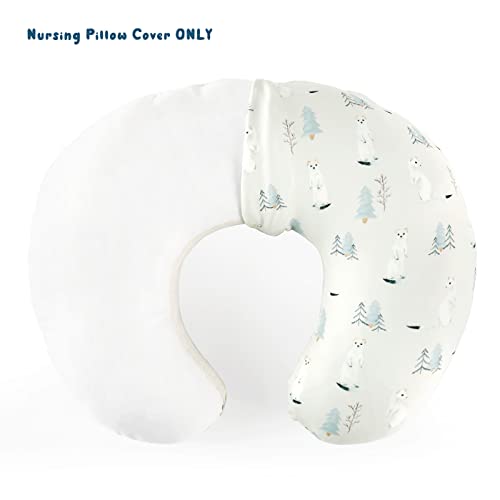 Image of GRSSDER Nursing Pillow Cover Stretchy Minky Removable Nursing Covers for Breastfeeding Pillows, Ultra Soft Comfortable Slipcover for Boy and Girls, Cute Wild Forest Mongooses Pattern