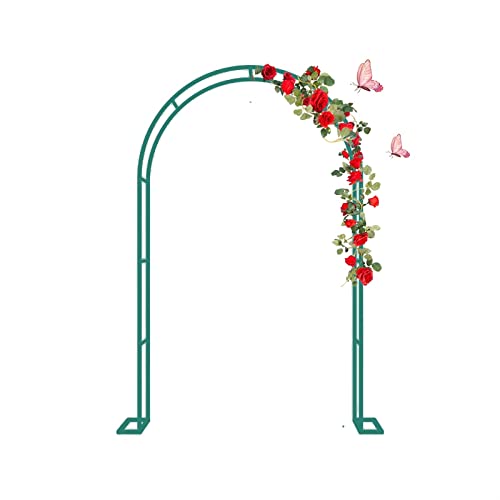 Rosenbogen aus Metall,Gartenbogen Rankhilfe,Wetterfest und stabil, geeignet for viele Arten von Kletterpflanzen, Hofgartendekoration, Hochzeitsfeier ( Color : Dark green , Size : 120x220x25CM ) Cover