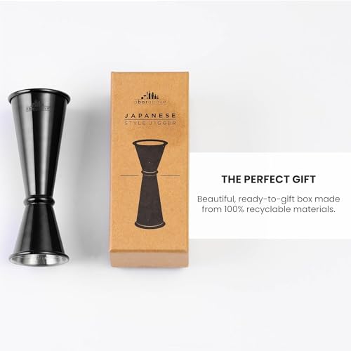 A Bar Above Premium Japanese Jigger 8 Precise Measurement Markings, Heavy Duty 304 Stainless Steel Double Cocktail Jigger for Professional Bartenders & Home Use, Durable Bar Tool for Accurate Pouring