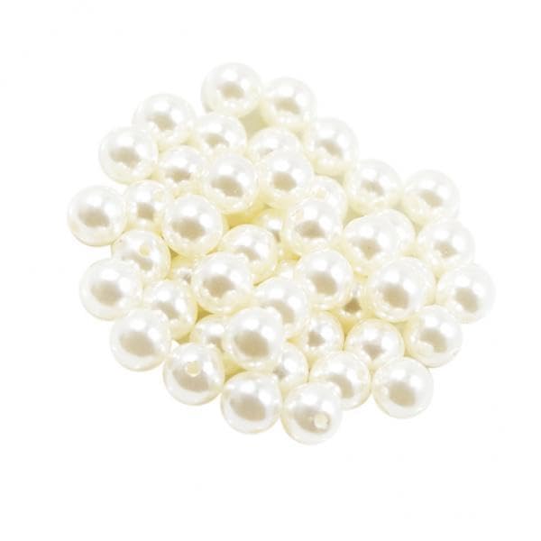 SNAPPSY 4xRound Plastic Pearl Spacer Loose Beads for DIY Craft Beige 50 Pieces 12mm-picture-33