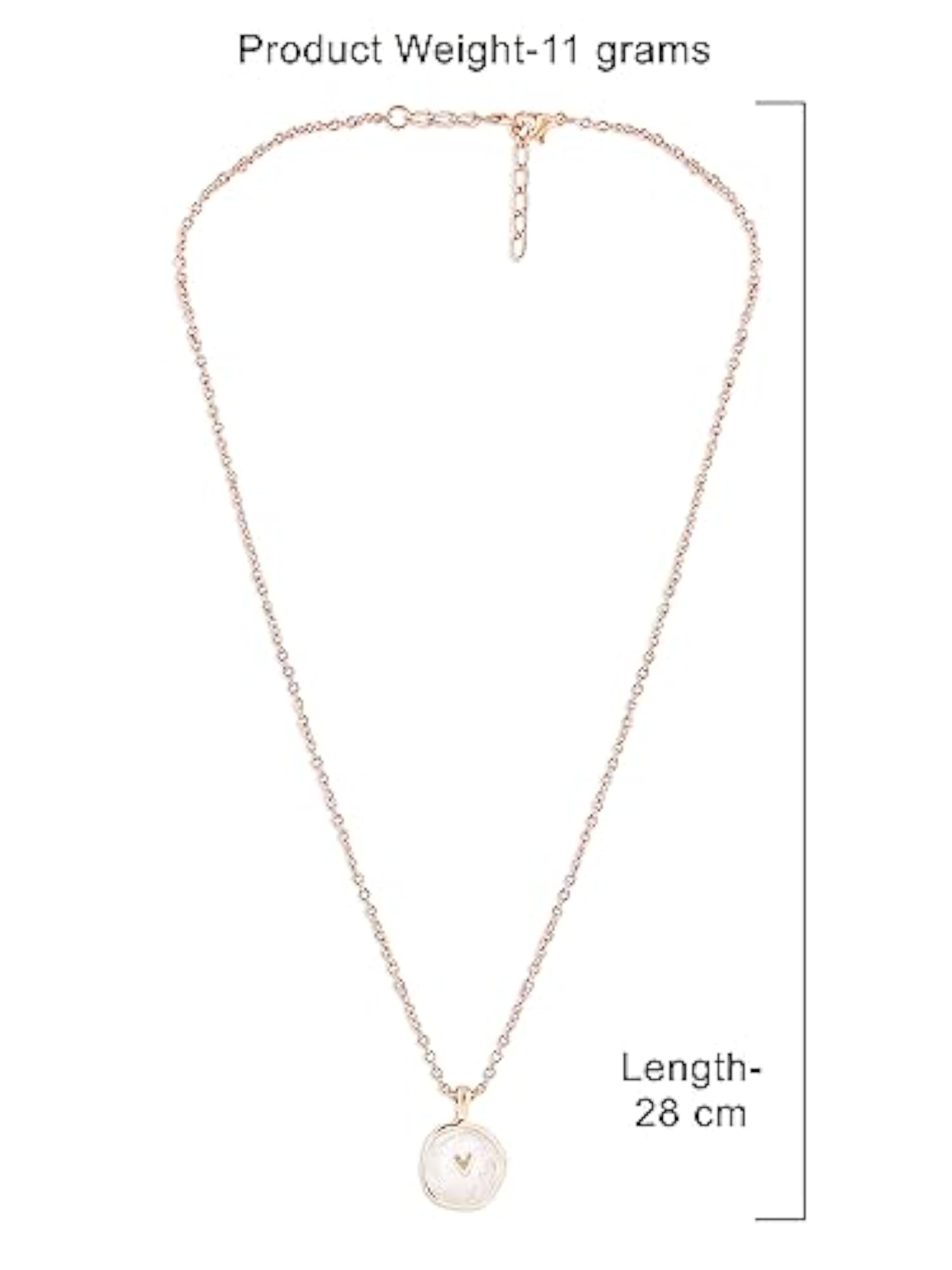 Enamel Tiny Heart Pendant & Chain for Women