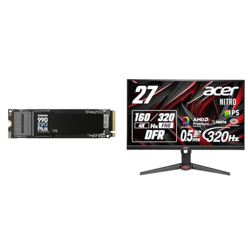 Samsung 990 EVO Plus 1TB PCIe Gen 4.0 ×4 NVMe M.2 (2280) TLC NAND ő 7,150MB/b  SSD MZ-V9S1T0B-IT/EC Kۏؕi+Acer 27C` σtb